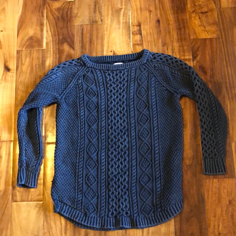 Women’s Navy LL Bean fisherman’s sweater